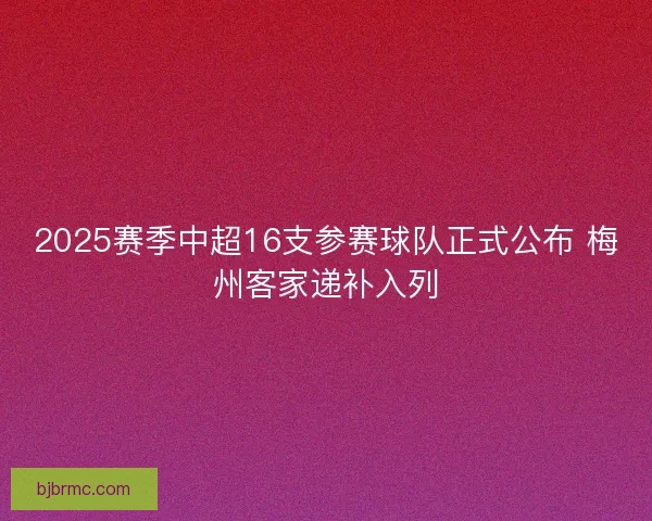 2025赛季中超16支参赛球队正式公布 梅州客家递补入列
