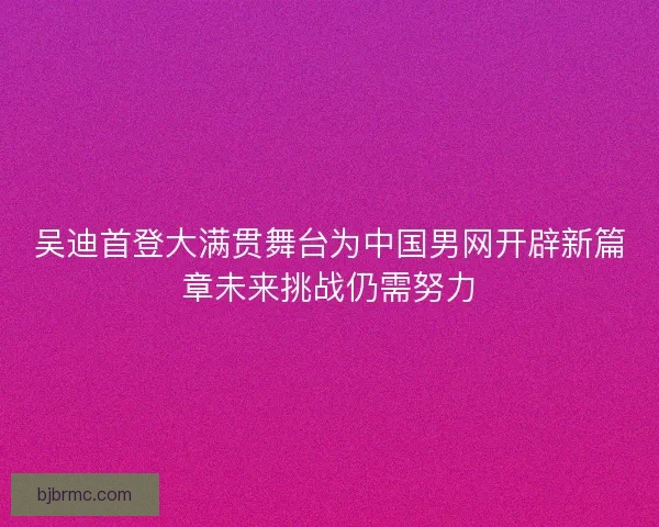 吴迪首登大满贯舞台为中国男网开辟新篇章未来挑战仍需努力